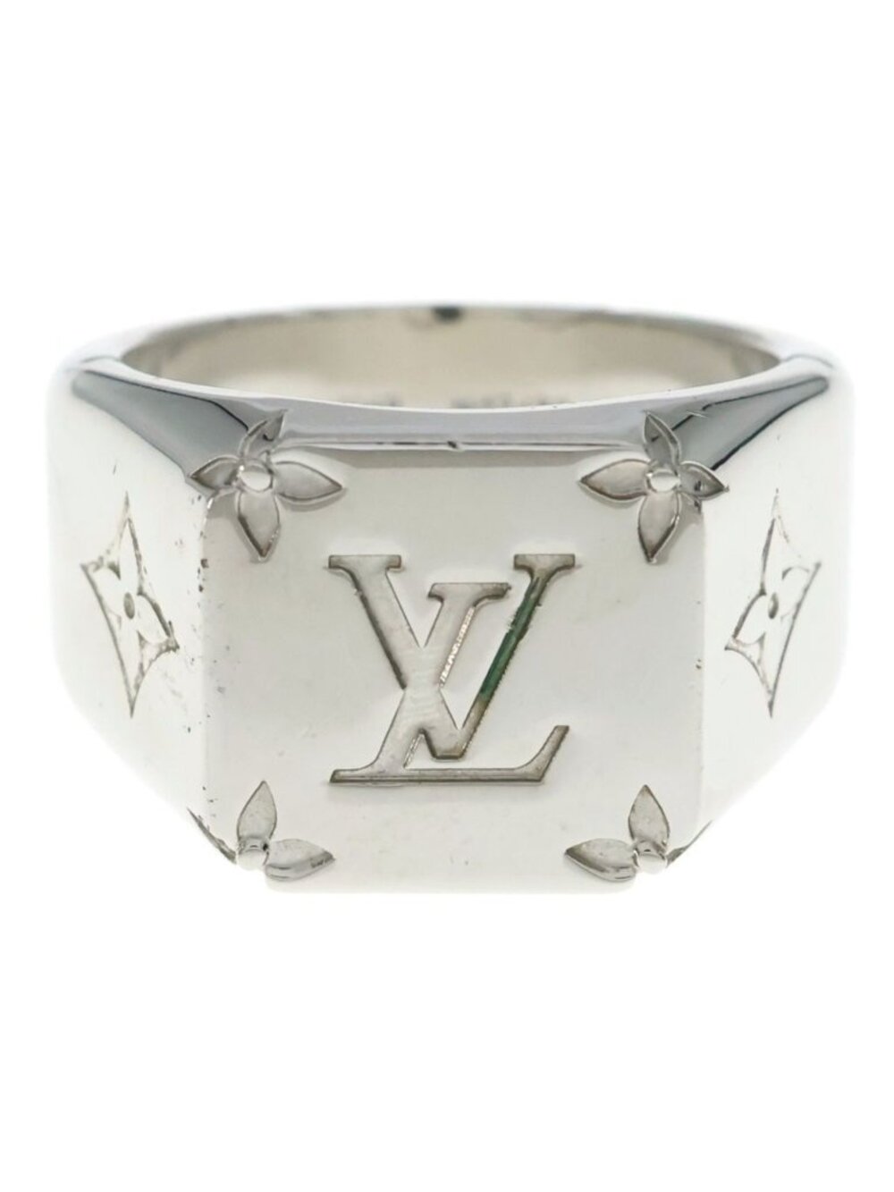 Louis Vuitton Signet Monogram Ring Silver